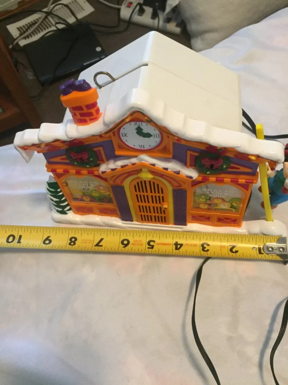 Vintage 1993 Mr. Christmas Disney Mickey's Clock Shop Animated Musical Set Light